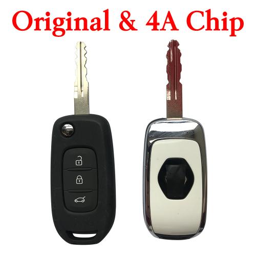 Original 3 Buttons 434 Mhz Flip Remote Key For Renault